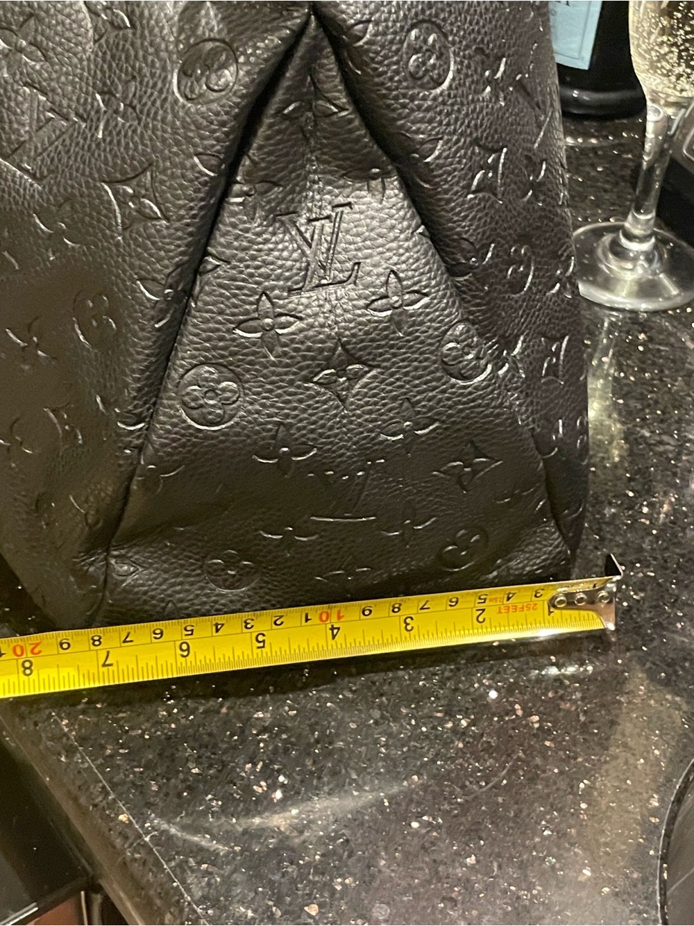 Black Embossed Monogram Braided-Handle Satchel - Picture 8 of 15